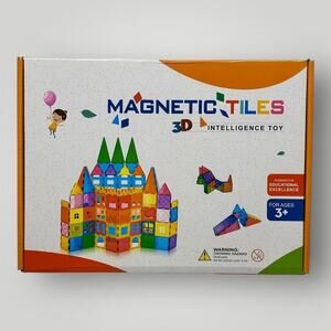65 Piece Magnetic Tiles Building Blocks Set For Kids Multicolor Stem Toy